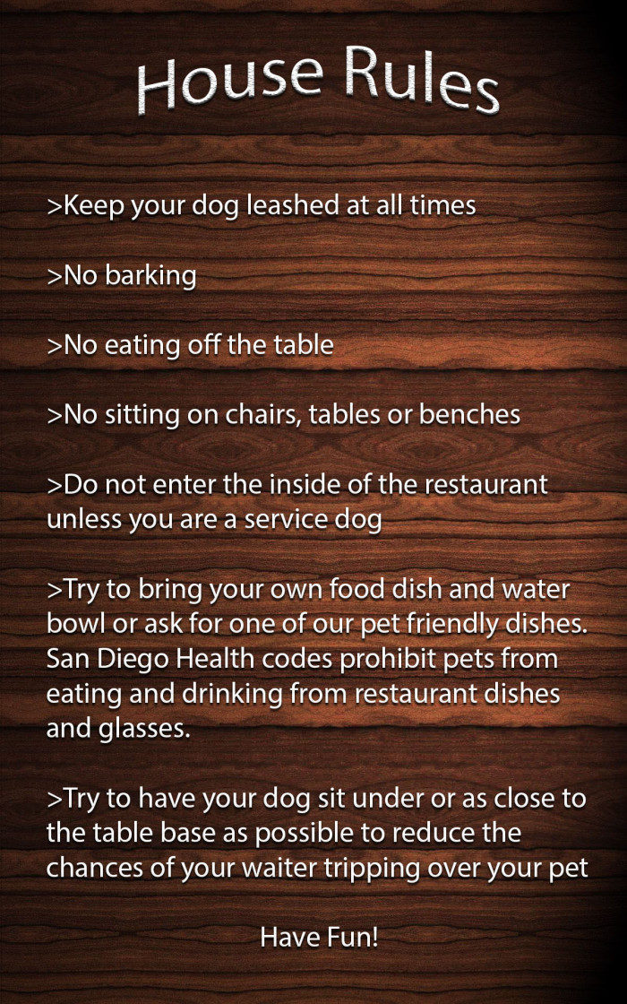 Dog sale house rules